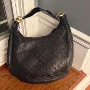 Gucci Black Hobo with Gold Hardware